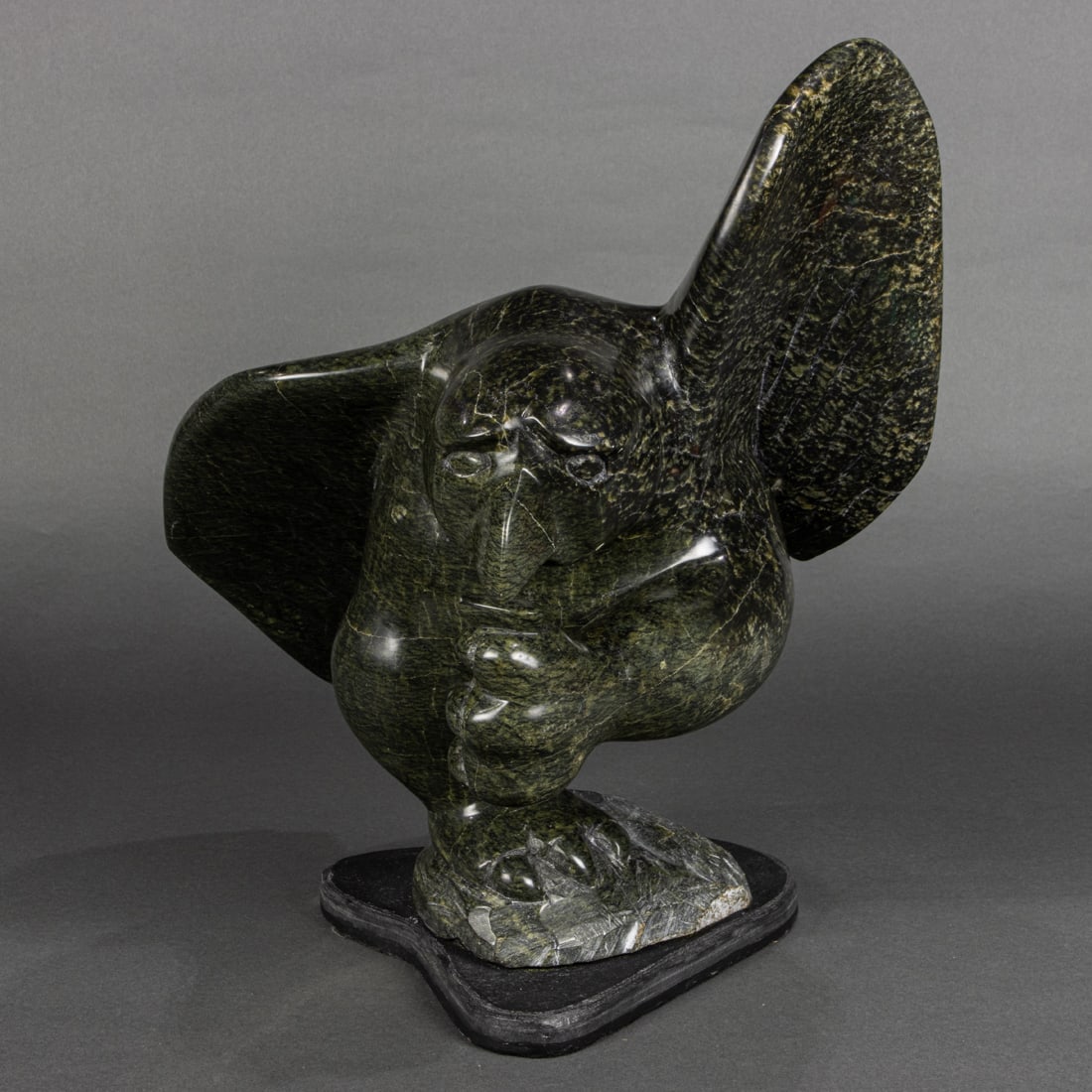 An Aquangajuk Shaa R.C.A. carved serpentine figure: Dancing Owl (1 of 3)