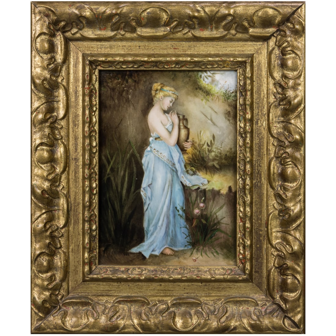 A Berlin (KPM) porcelain plaque of Psyche with Urn after Robert Julius Beyschlag (1 of 5)