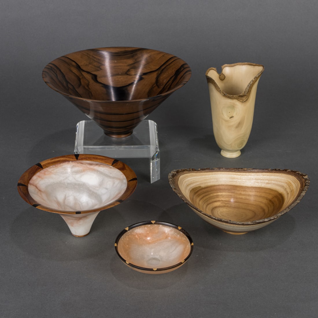 A group of five Gene Pozzesi and Michaels studio vessels (1 of 7)