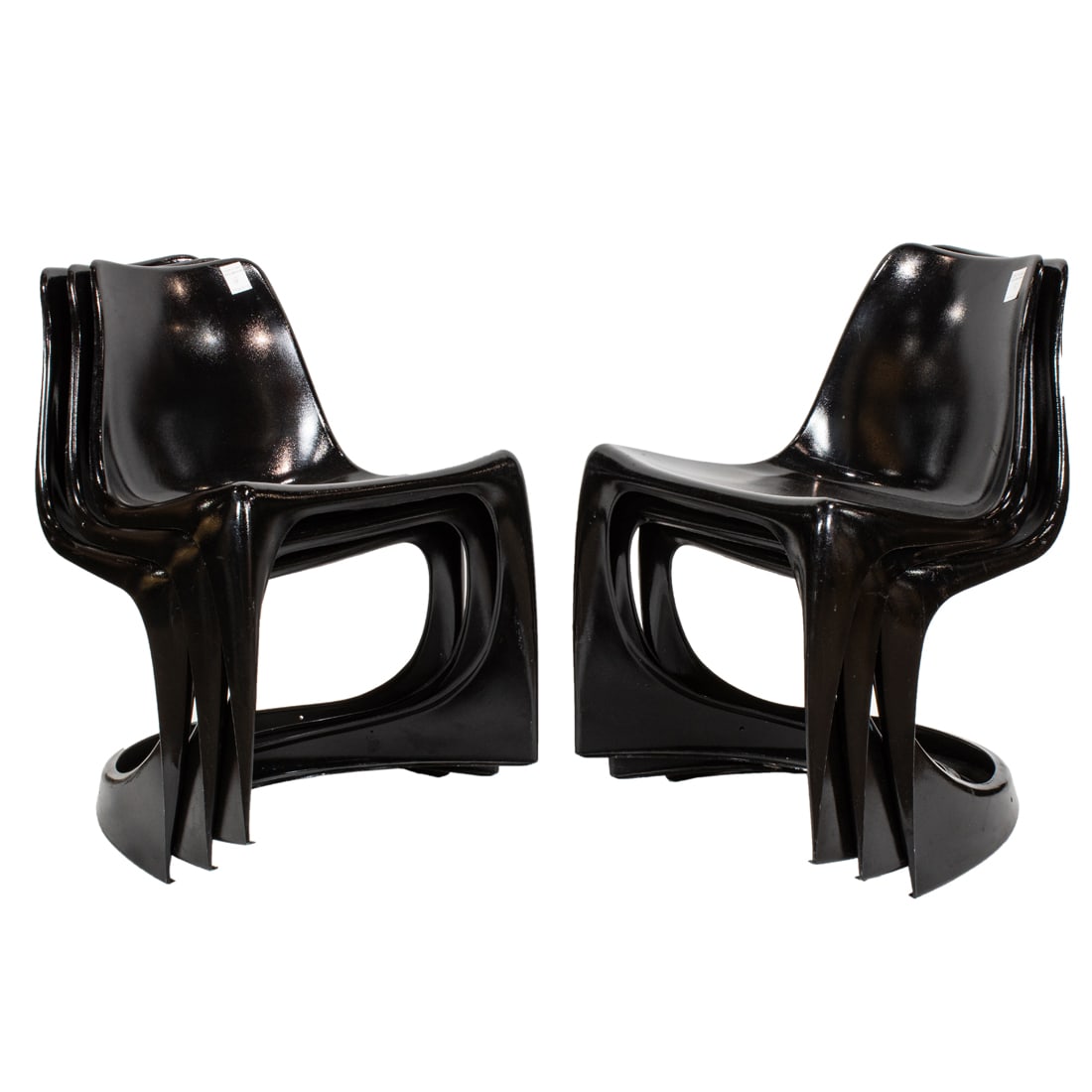 Six Steen Ostergaard Cado stacking black stacking chairs (1 of 7)
