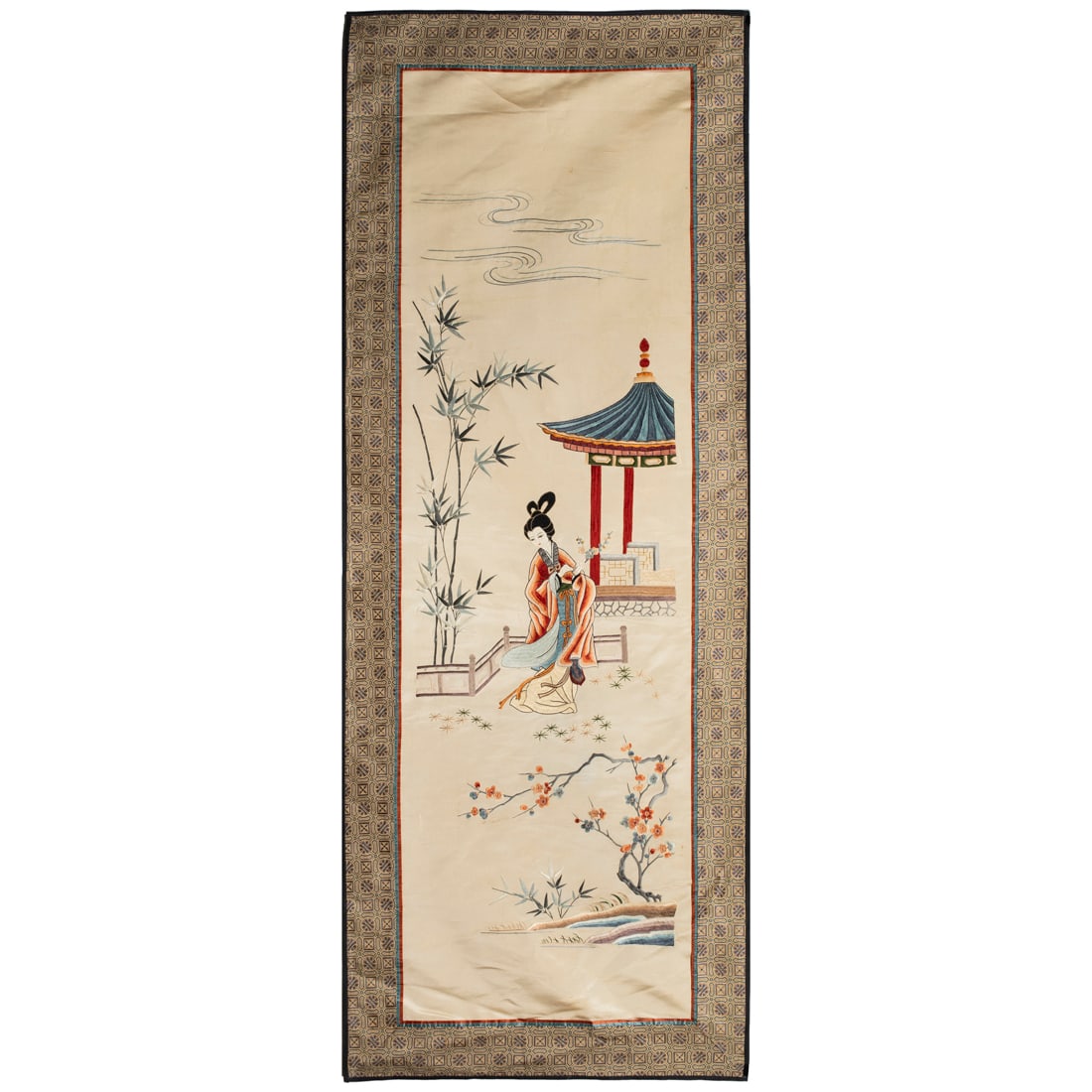 (lot of 4) Chinese embroidered wall panels (1 of 8)