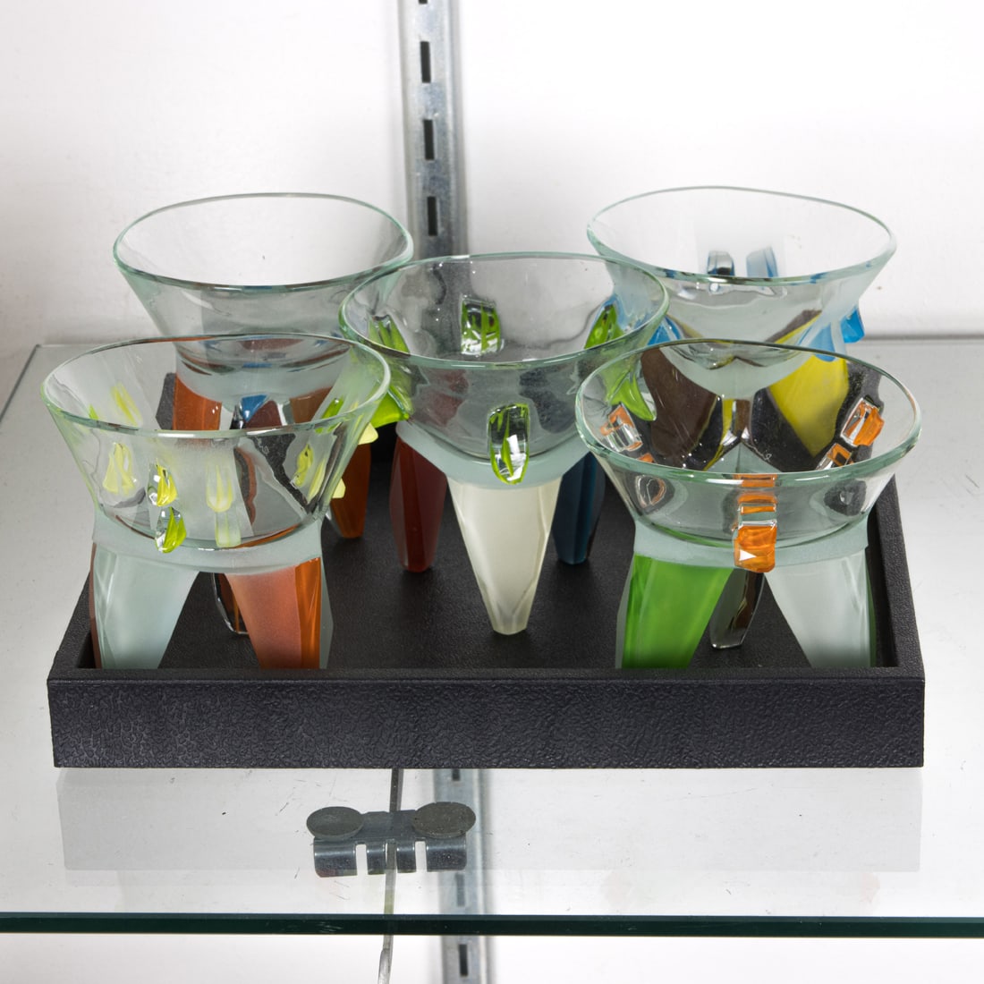A set of five Modern glass footed cups (1 of 1)