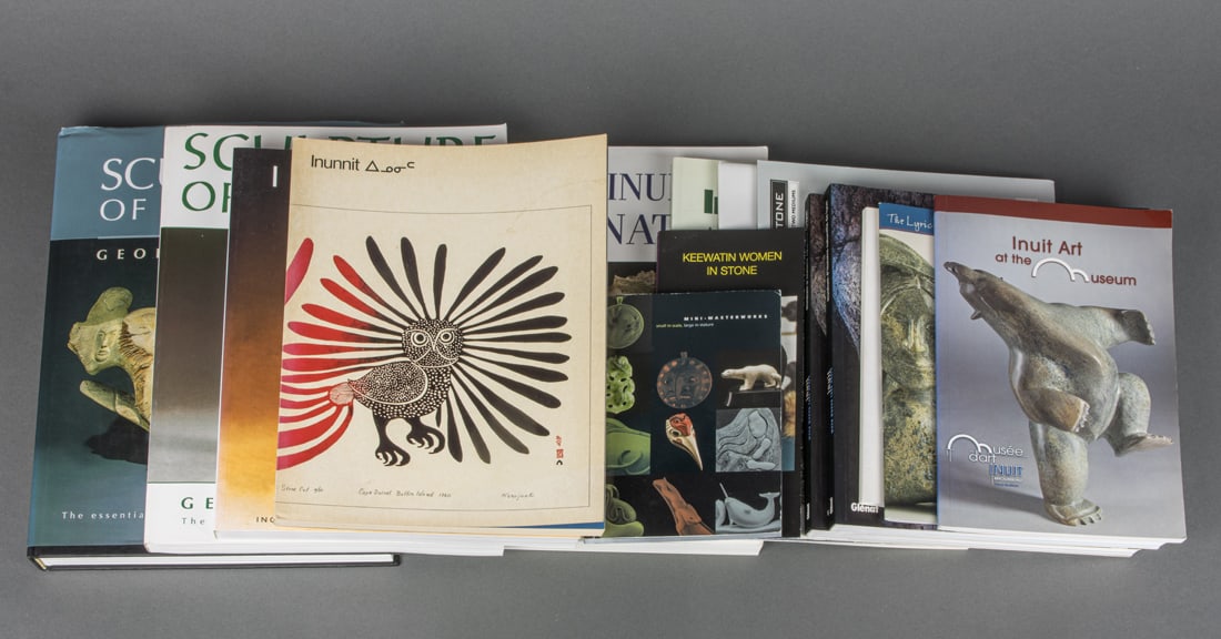 A group of art books on Inuit art: A group of art books on Inuit art, including 'The Inuit Imagination' by Seidelman & Turner; 'Inuit Art: An Anthology'; 'inuit: when words take shape', museum d'historie naturelle de lyon; 'Inuit Art' 