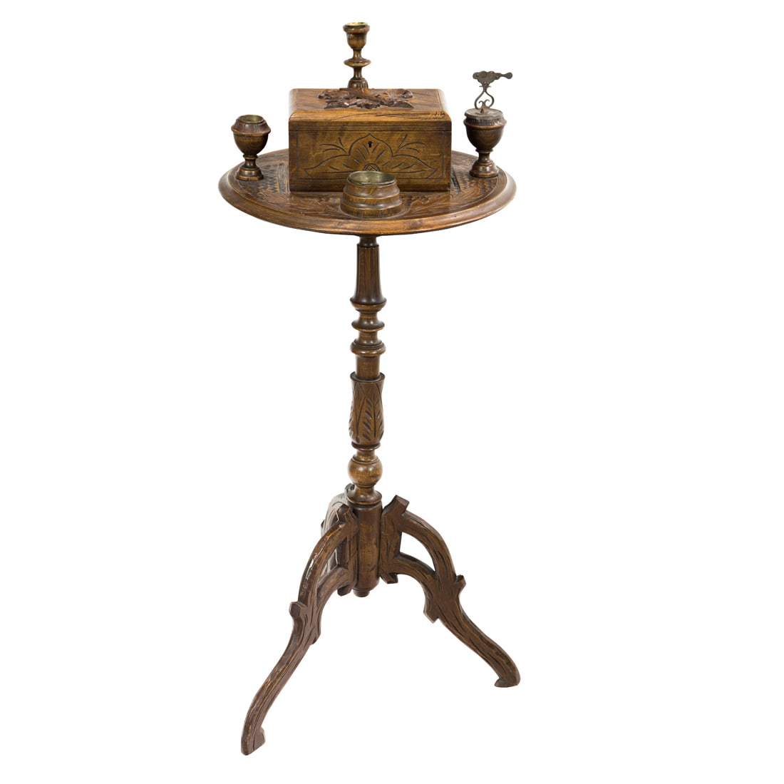 An American Victorian carved walnut smoking stand (1 of 1)