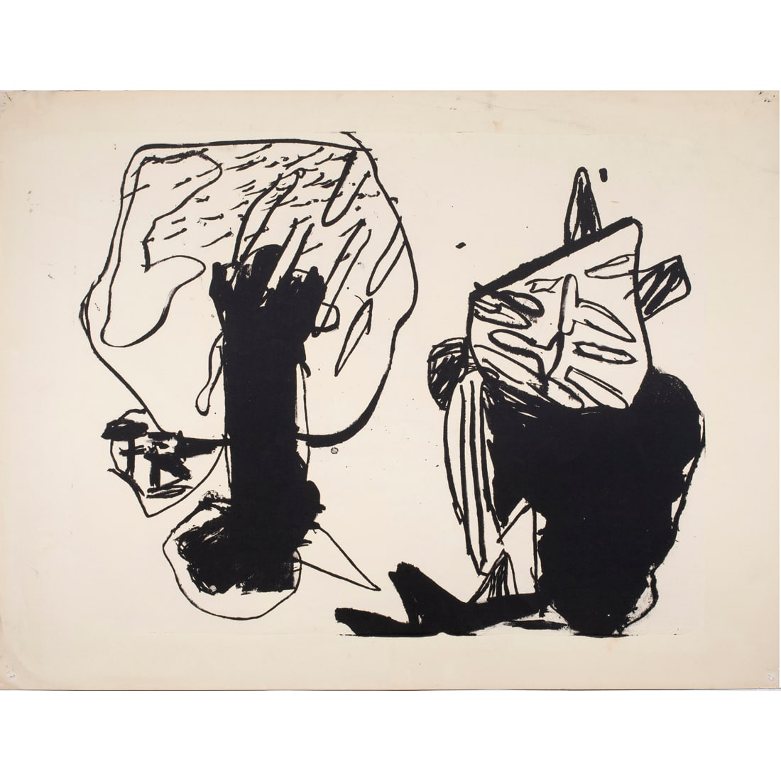 Print, Judith Linhares: Judith Linhares (American, b. 1940), Untitled, 1963, lithograph, unsigned, sheet (unframed): 20"h x 26"w. Provenance: Likely a gift from the artist; Property from the estate of artist Robert Bechtle a
