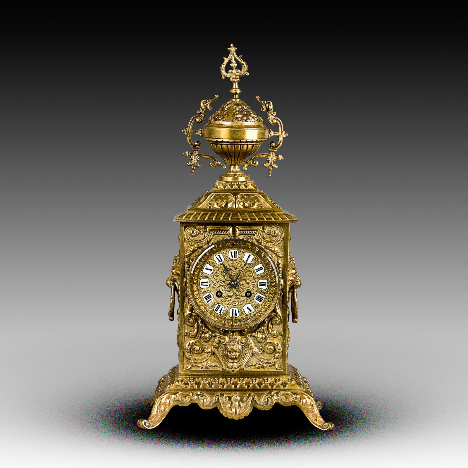 French Style Brass Mantle Clock, 19th Century (1 of 5)