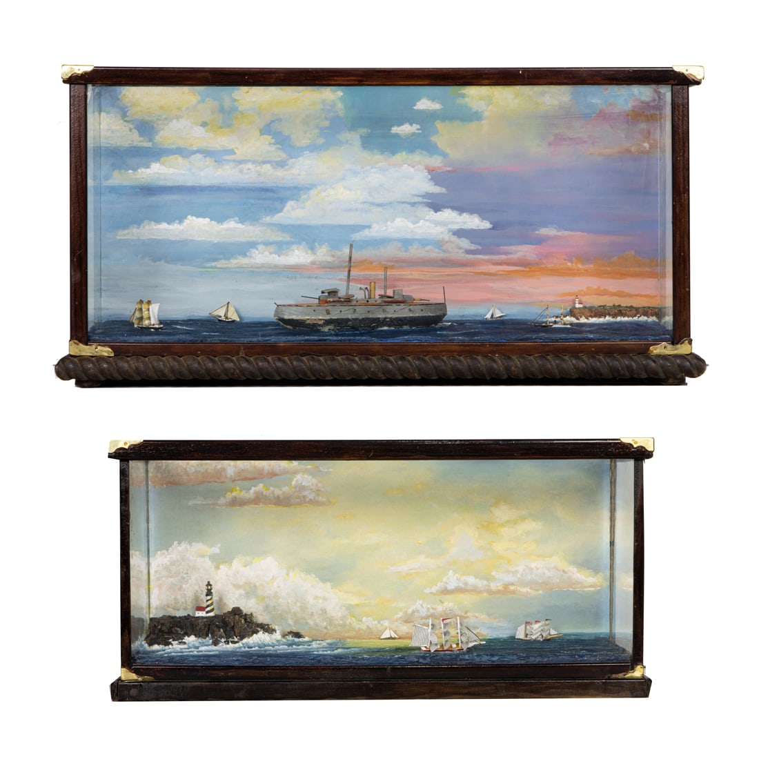 Two shadow box ship dioramas (1 of 3)