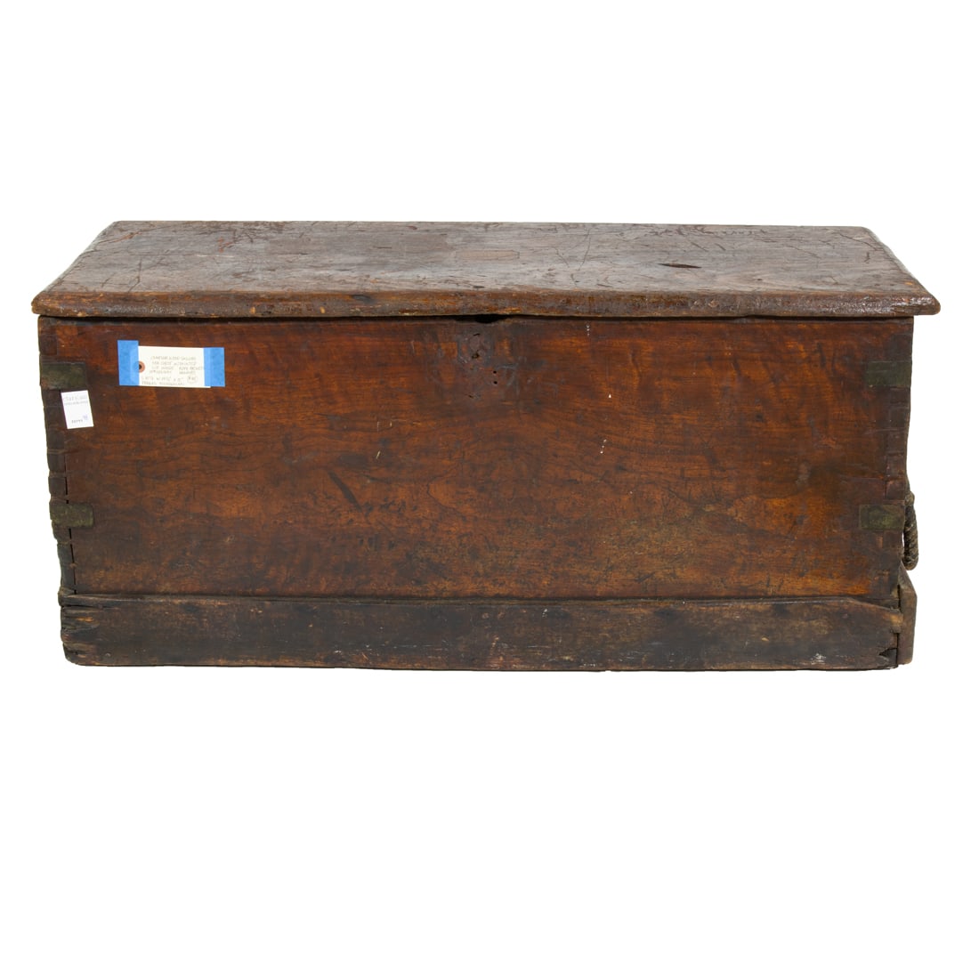 A primitive ebonized sailor's sea chest, 19th century (1 of 5)