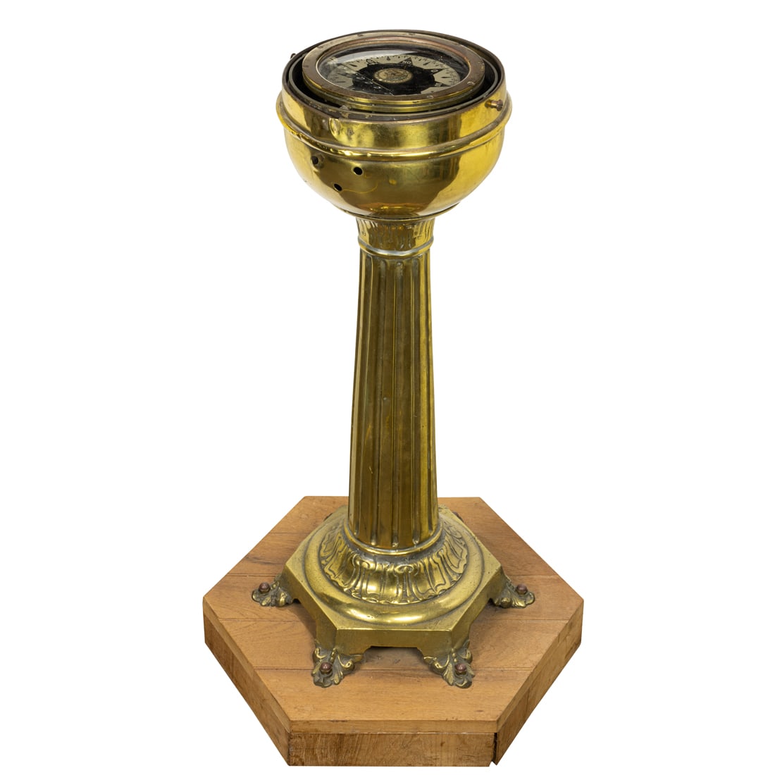 A Danish bronze ship’s gimbaled compass (1 of 3)