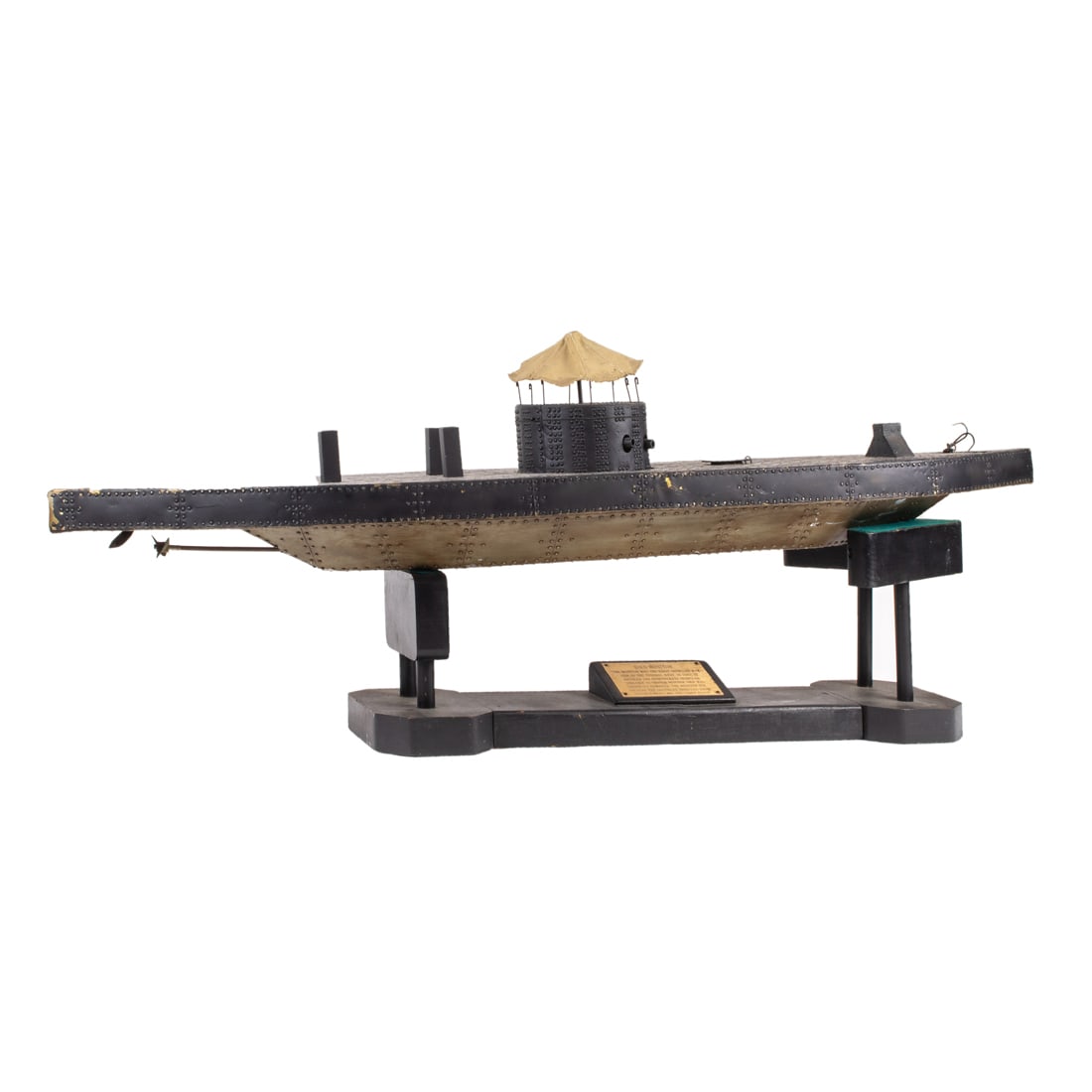 A scratch model of the Civil War iron clad USS Monitor, mid 20th century (1 of 8)