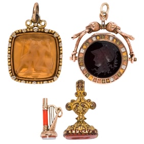 A groups of watch fobs and pendant