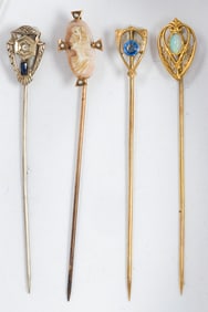 A group of thirteen gem-set stickpins