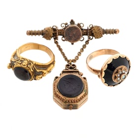 A group of gem-set, 14k gold and gold-filled jewelry