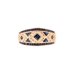 A Le Vian sapphire, diamond and 18k gold ring