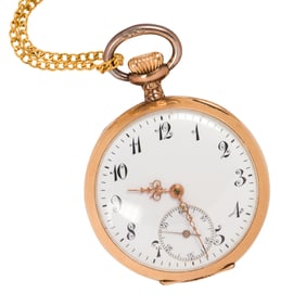 An Omega 18k gold pocket watch