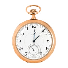 A Waltham 14k gold pocket watch