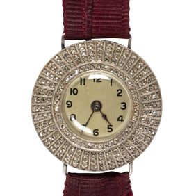 An Early 20th Century platinum-topped 14k gold watch bracelet