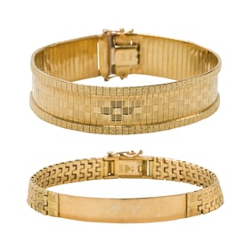 Two gold bracelets