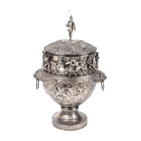 A Grand Tour silver presentation repousse covered urn in The Greco-Roman Taste