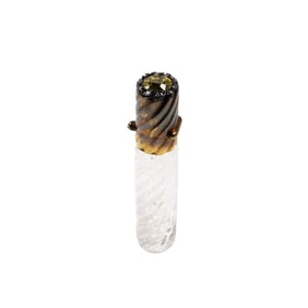 A yellow sapphire, diamond and 18k gold perfume bottle