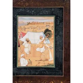 A Sikh miniature painting of an open air concert, after Gondardhan