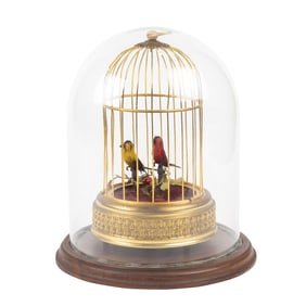 A Continental birdcage automaton music box