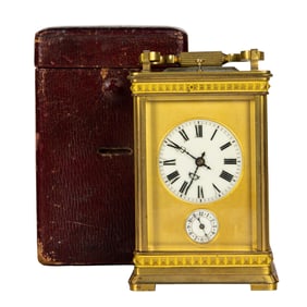 A French gilt brass carriage clock