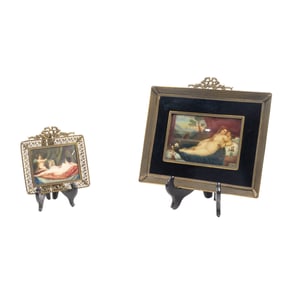 Two Continental miniature pictures of odalisques