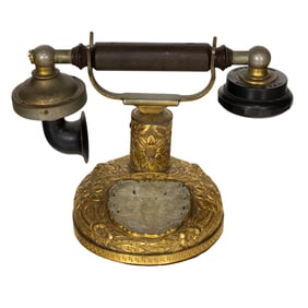 An American gilt bronze hardstone-mounted telephone