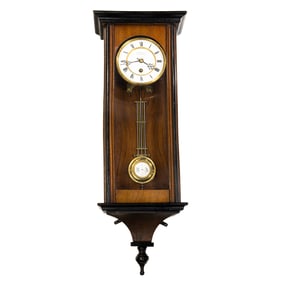 A German parcel ebonzied regulator wall clock