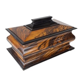 An Anglo Indian coromandel shell inlaid tea caddy