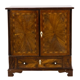 A Victorian inlaid mahogany collector's cabinet, 19th century