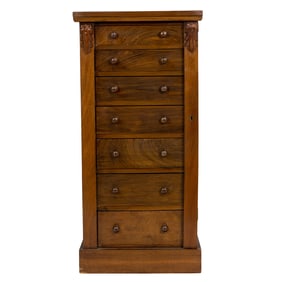 A Victorian walnut "Wellington" chest 19th century