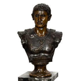 A patinated bronze bust of Caesar