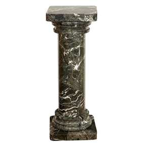 A Neoclassical style green variegated marble columnar pedestal, 20th century, 37"h x 14"w