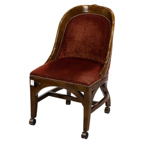 A Regency style tub chair on casters