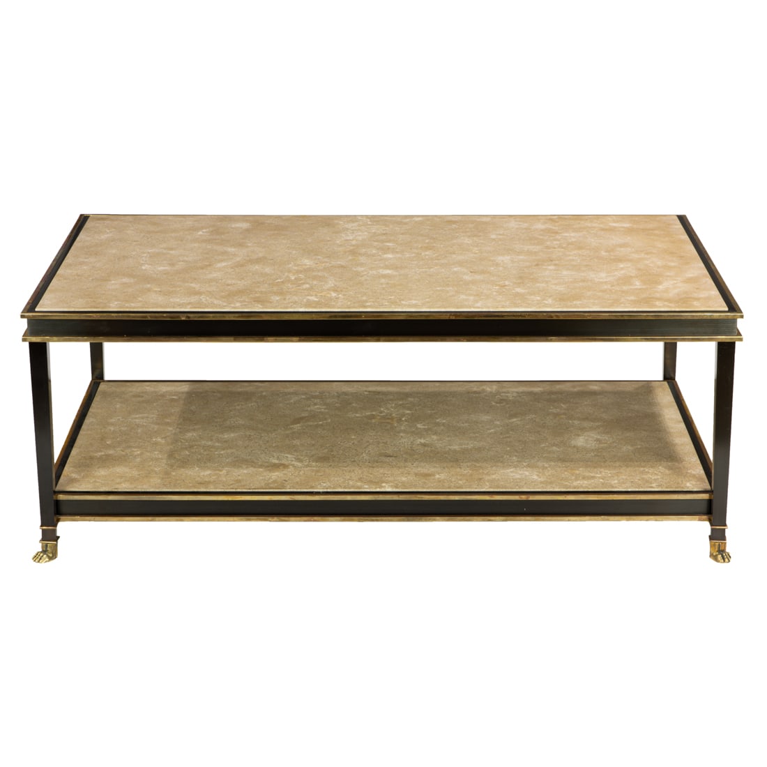 A contemporary brass and stone cocktail table (1 of 6)