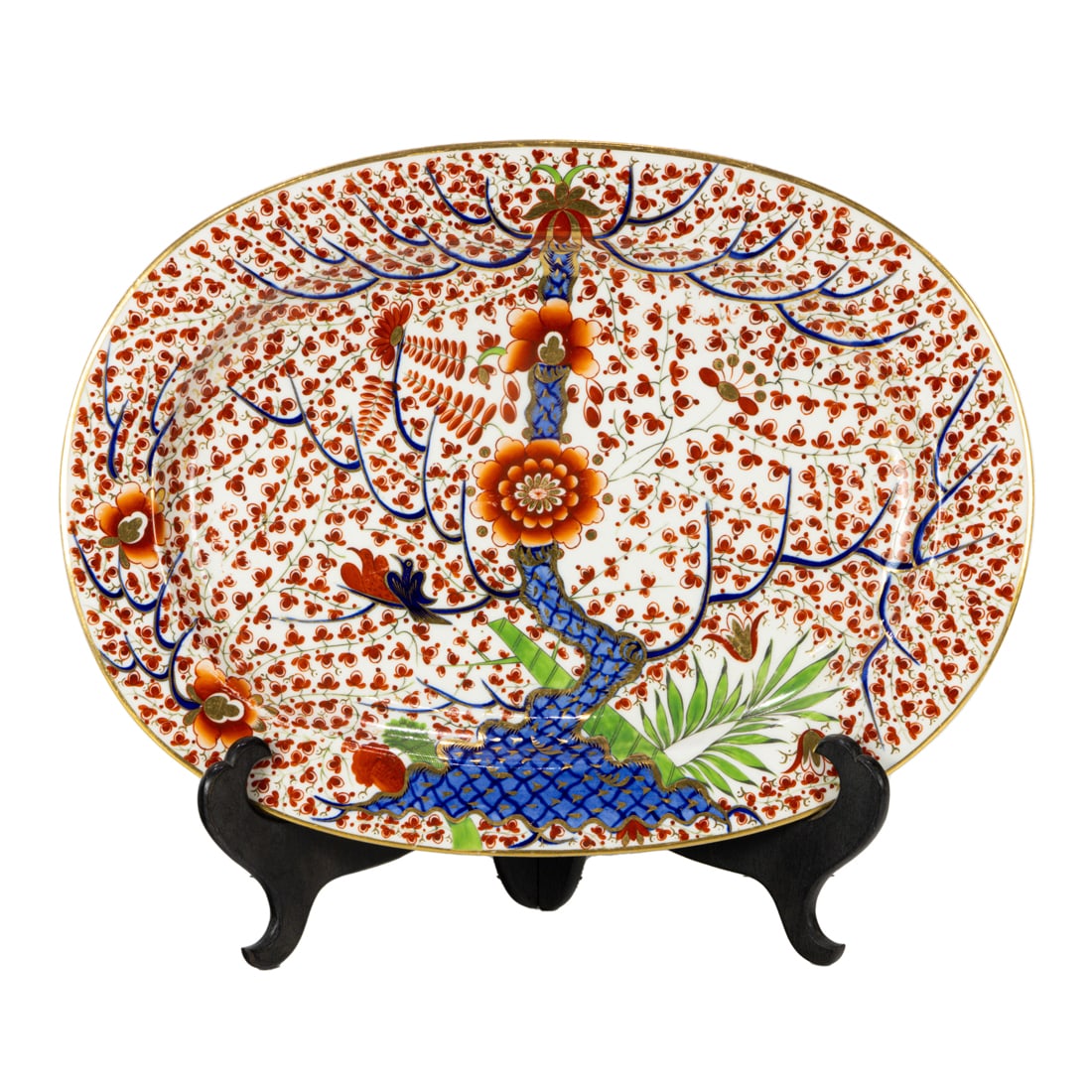 An English porcelain platter in the Tree of Life pattern (1 of 2)