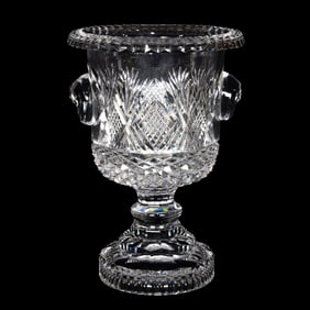 A large Waterford cut glass footed champagne champagne bucket