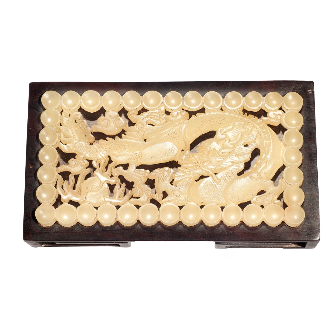 Chinese jade openwork dragon plaque (1 of 1)