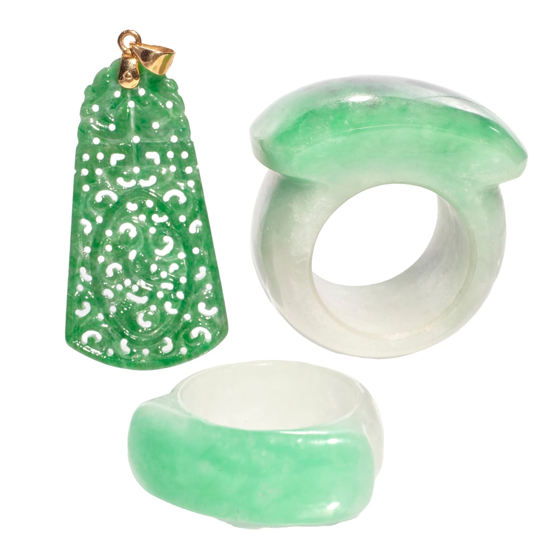 (lot of 3) Chinese jadeite items (1 of 1)