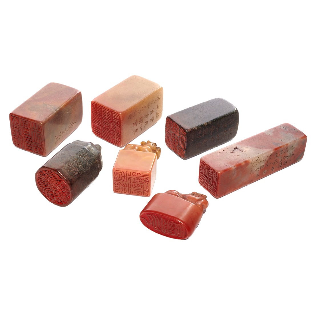 (lot of 7) Chinese soapstone seals (1 of 1)