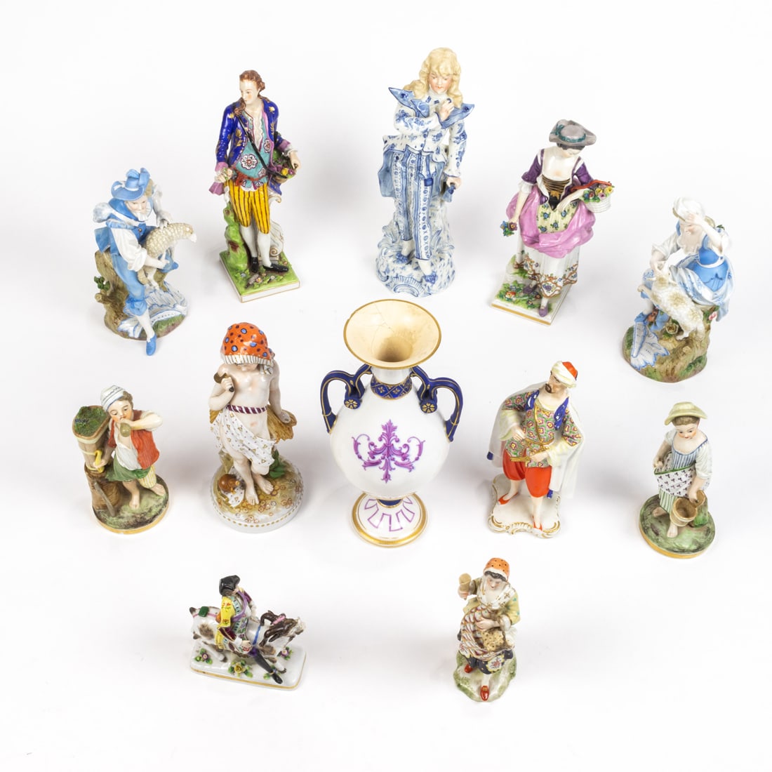 A group of eleven Continental porcelain figures (1 of 3)