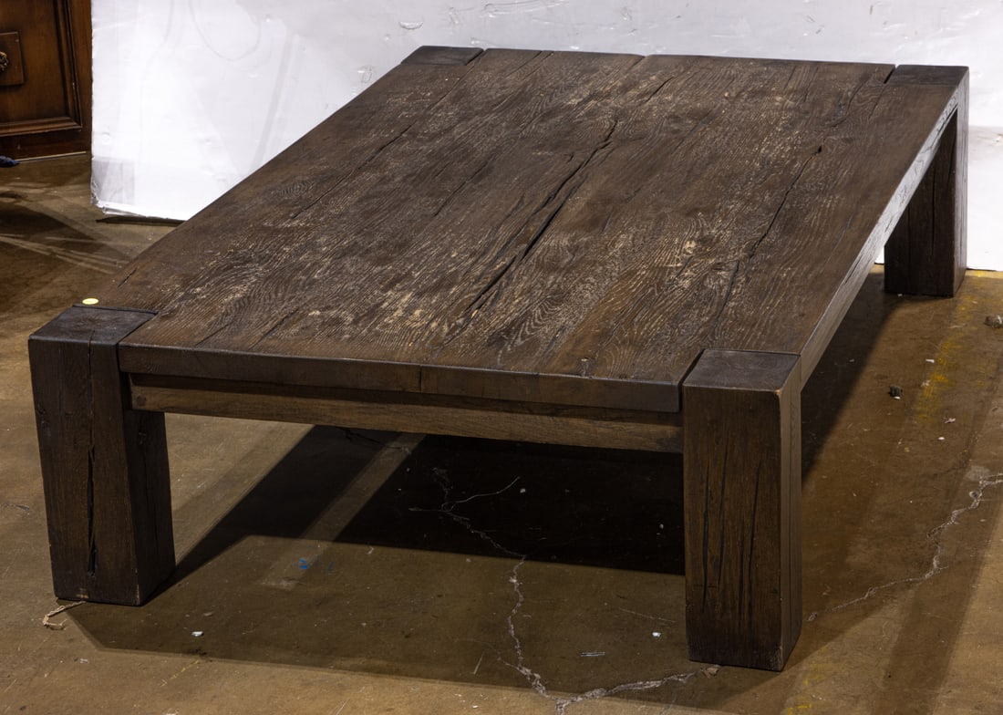 A large rustic wood coffee table (1 of 1)