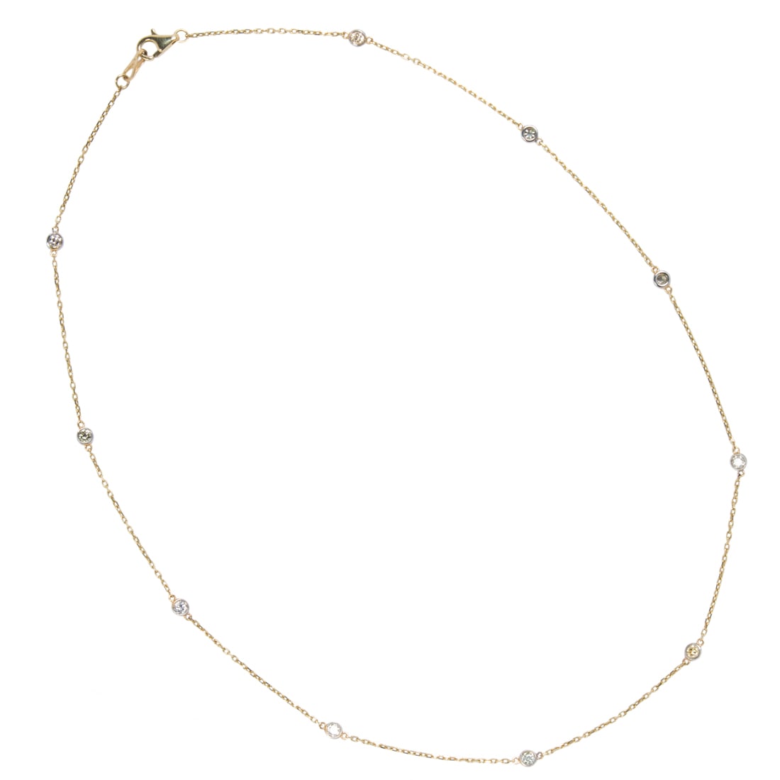 A diamond and 14k bi-color gold necklace (1 of 2)