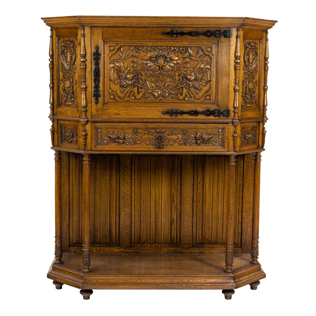 A Flemish Baroque style oak cabinet on stand (1 of 6)
