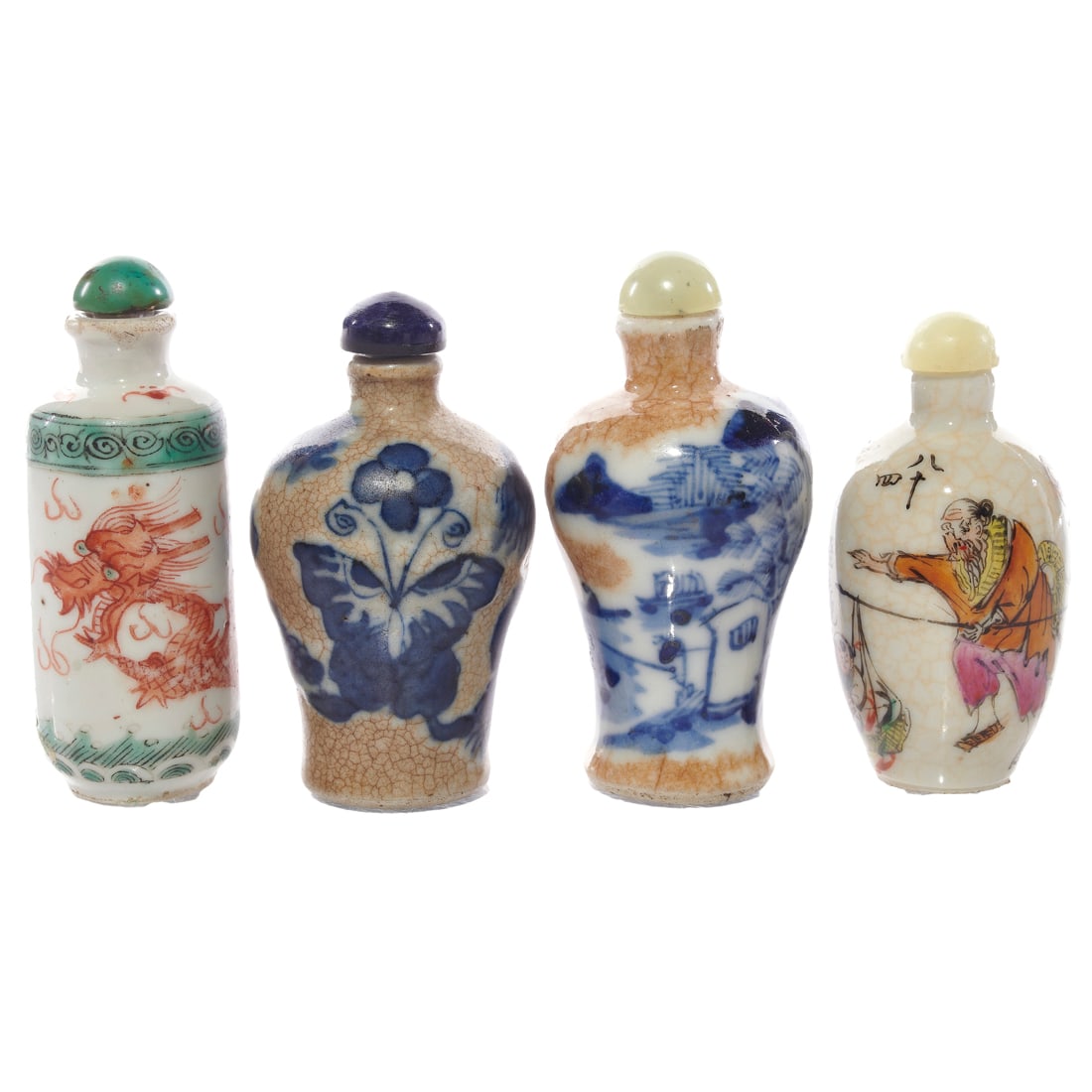 (lot of 4) Chinese porcelain snuff bottles (1 of 2)