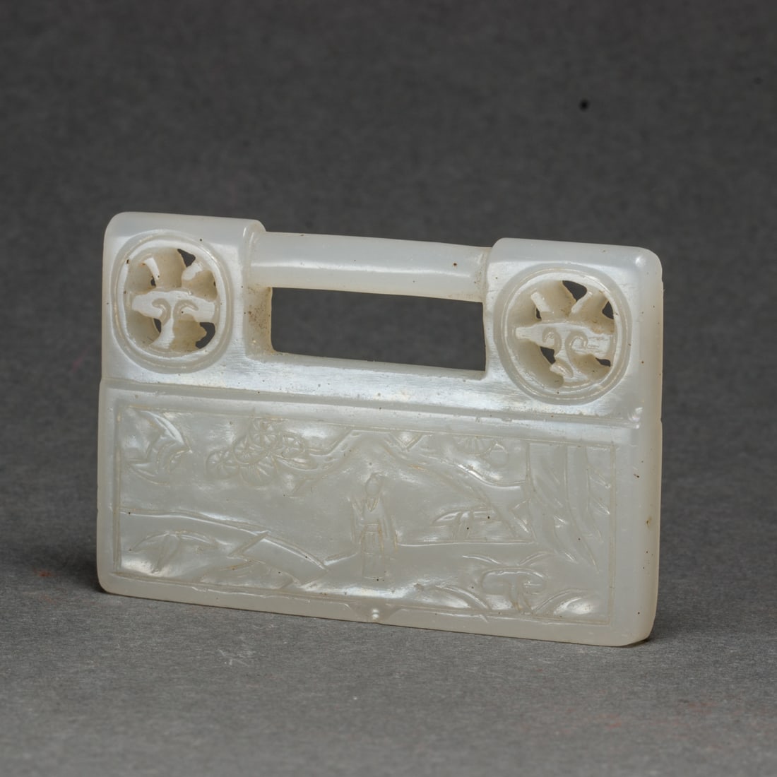 Chinese white jade lock-form pendant (1 of 2)