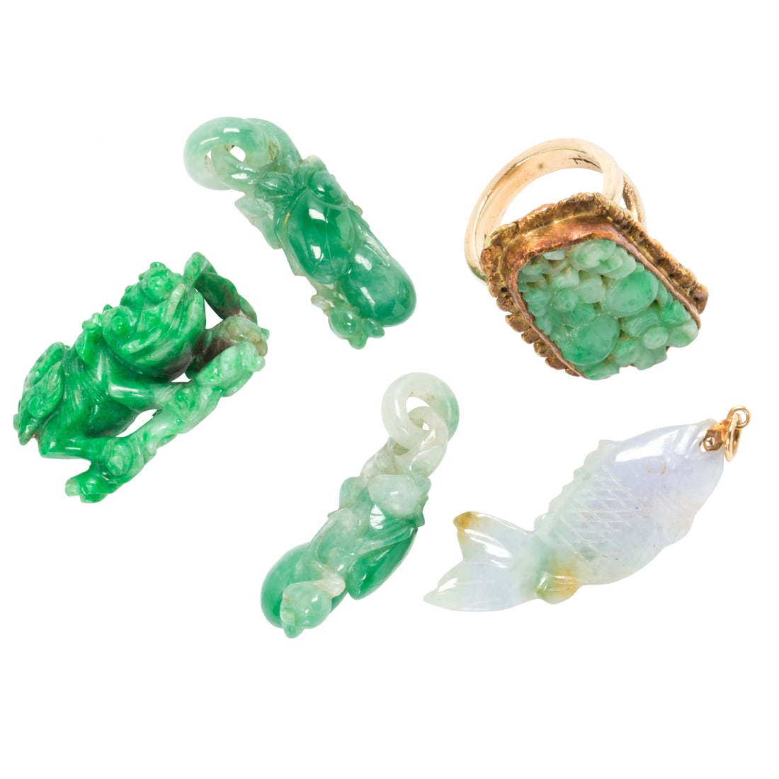 A group of jade and 14k gold articles (1 of 1)