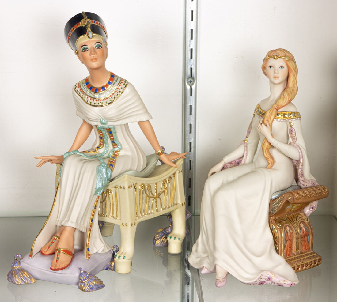 Two Cybis bisque porcelains: a bust of 'Neferiti' and 'Queen Guinevere' (1 of 1)